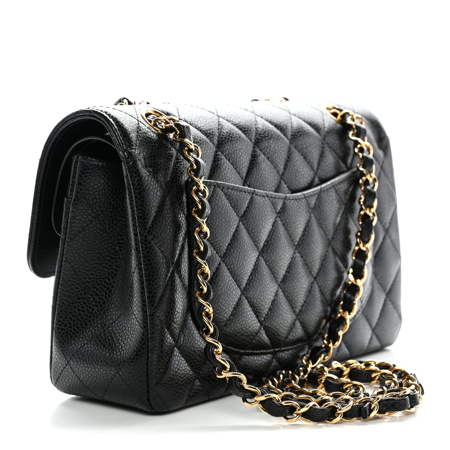 Caviar Quilted Small Double Flap Black