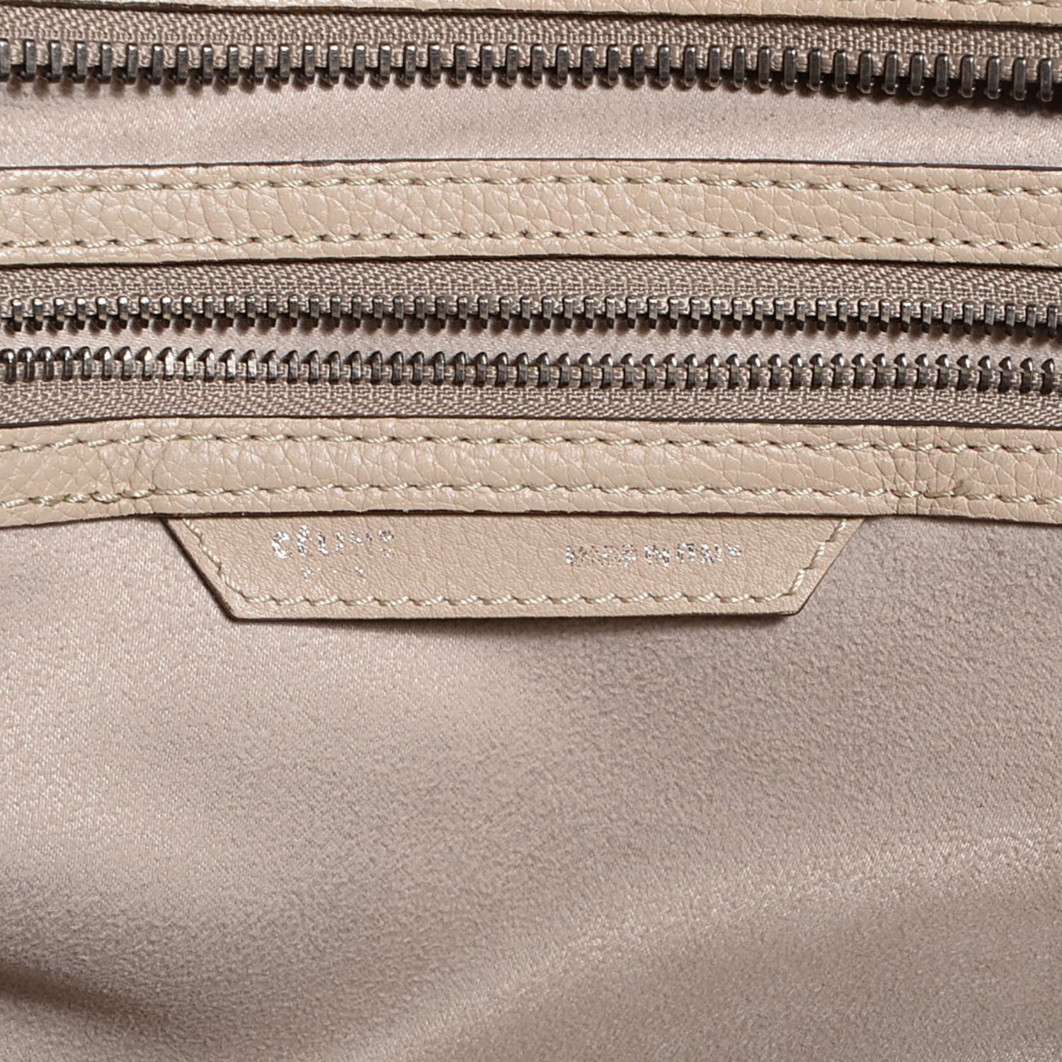 Celine Drummed Calfskin Shoulder Luggage Dune 6 of 8
