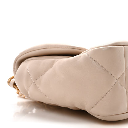 Chanel Lambskin Quilted Medium Chanel 19 Flap Light Beige 9 of 10