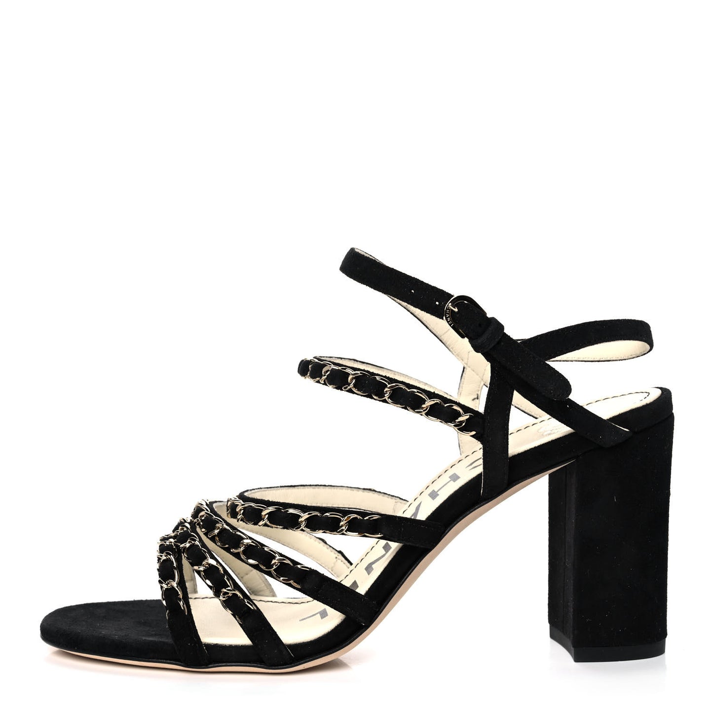 Suede Chain Sandals 38.5 Black