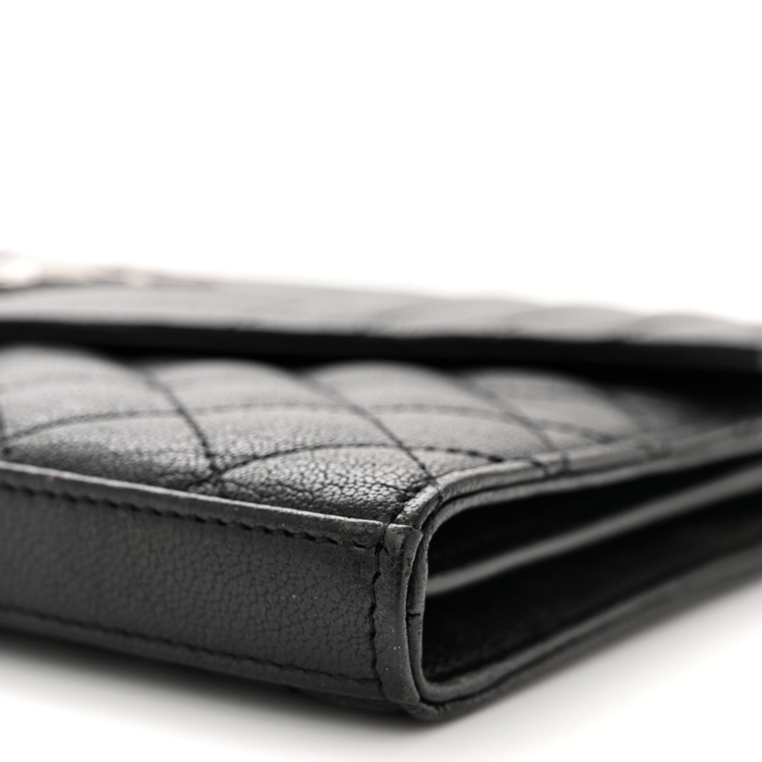 Saint Laurent Sheepskin Tri-Quilt Monogram Envelope Chain Wallet Black 10 of 10