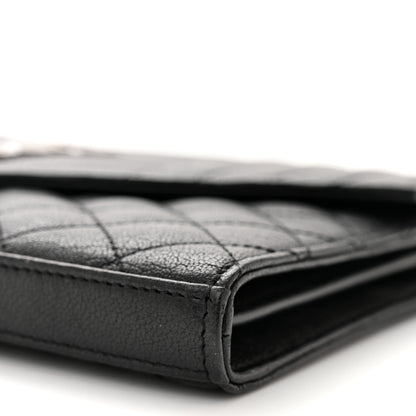 Saint Laurent Sheepskin Tri-Quilt Monogram Envelope Chain Wallet Black 10 of 10