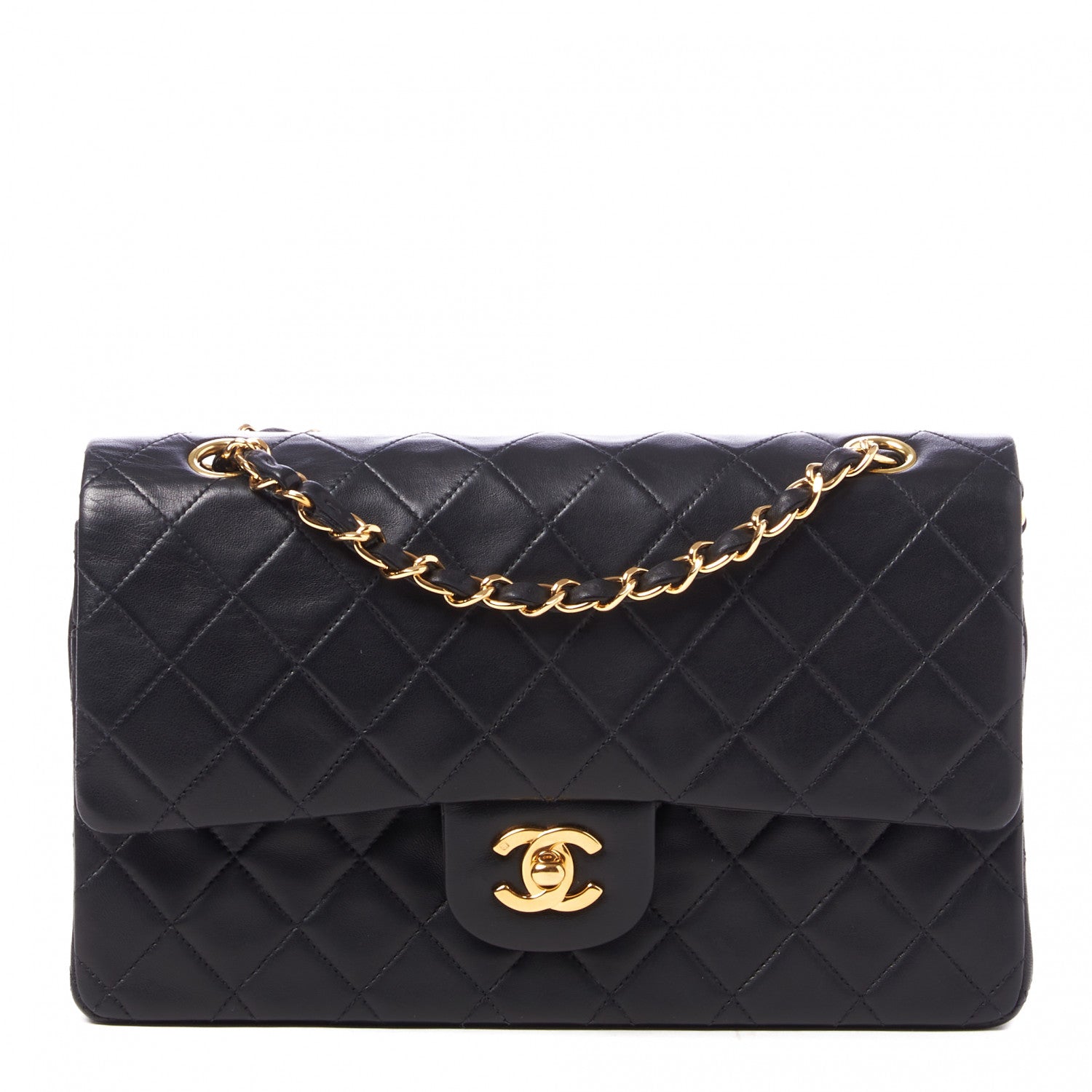 Chanel Lambskin Quilted Medium Double Flap Black 1 of 9
