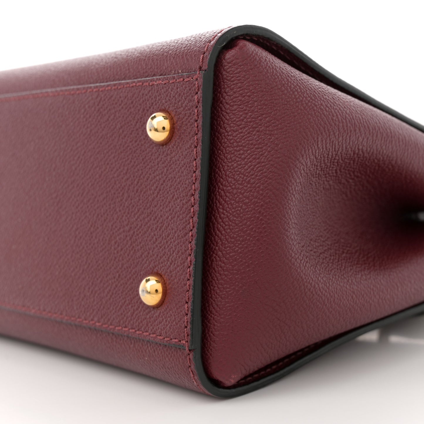 Soft Grain Calfskin Small Buckle Tote Antique Red