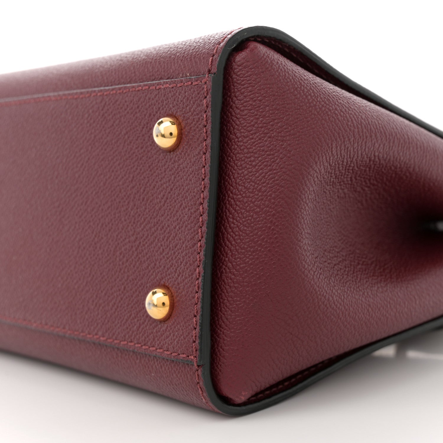Burberry Soft Grain Calfskin Small Buckle Tote Antique Red 9 of 11