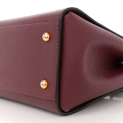 Burberry Soft Grain Calfskin Small Buckle Tote Antique Red 9 of 11