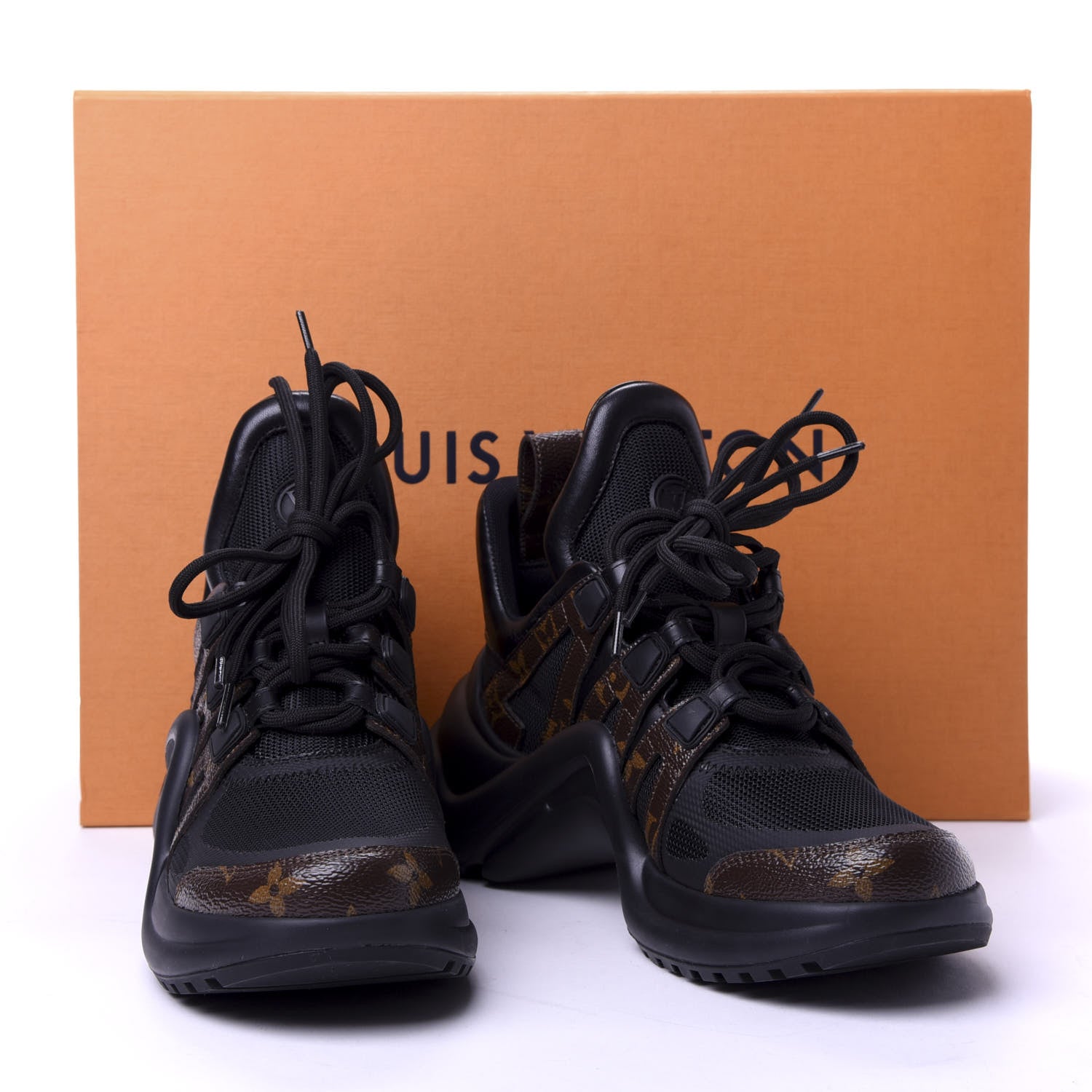 Louis Vuitton Calfskin Patent Monogram LV Archlight Sneakers 37 Black 11 of 11
