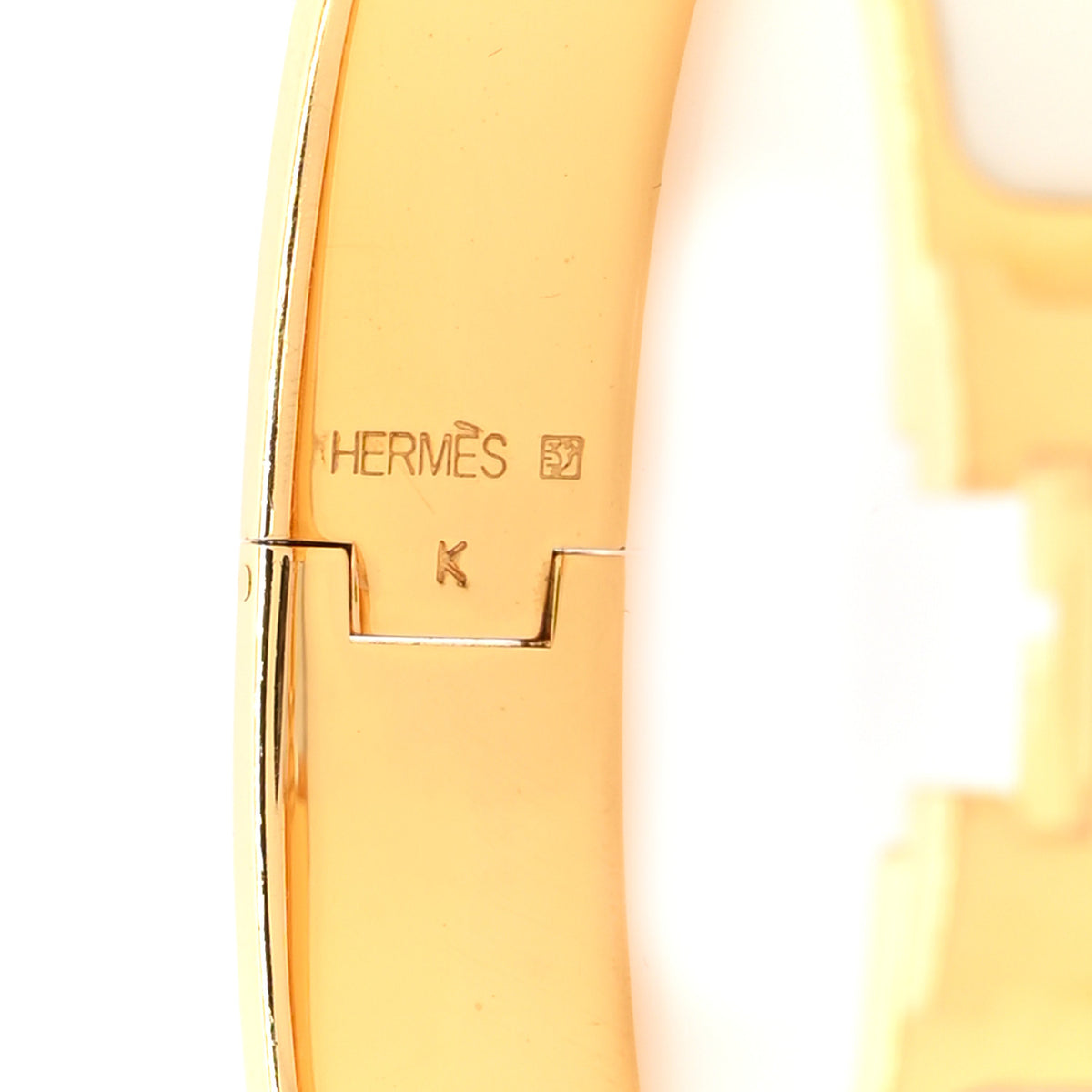 Hermes Enamel Narrow Clic Clac H Bracelet GM White 2 of 5