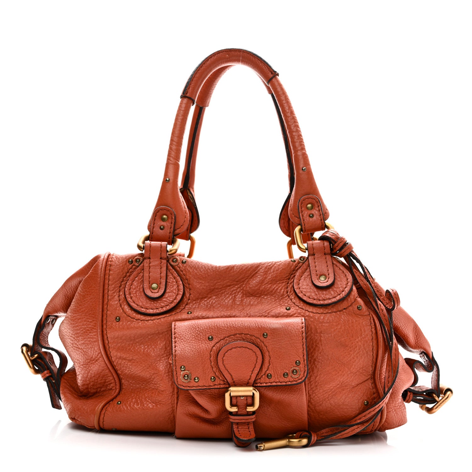Chloe Calfskin Paddington Front Pocket Tote Whiskey 1 of 9