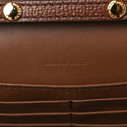 Burberry Grained Calfskin House Check Tartan Mix Hampshire Wallet On Chain Tan 7 of 11