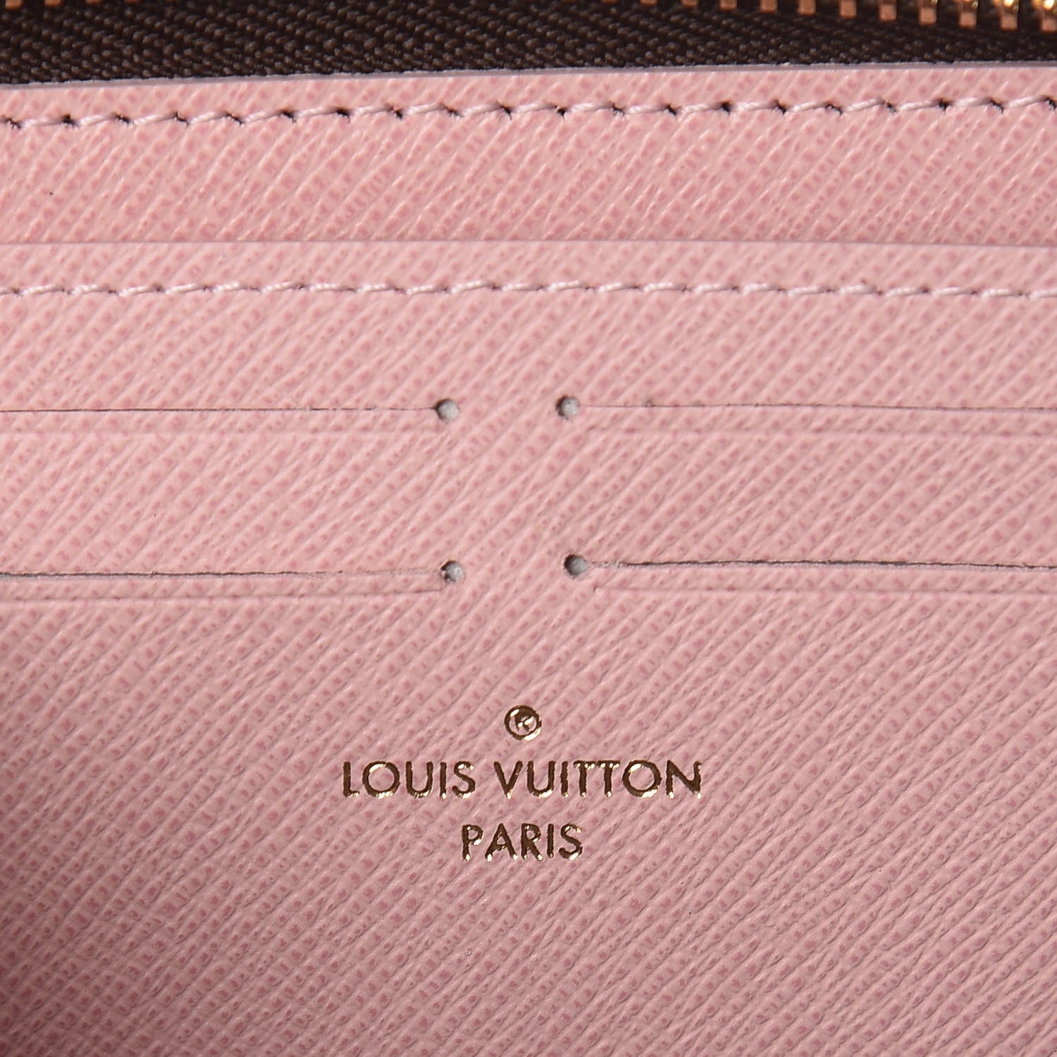Louis Vuitton Damier Ebene Clemence Wallet Rose Ballerine 6 of 8