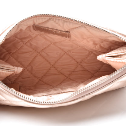 Chanel Metallic Lambskin Quilted Cosmetic Pouch Light Gold 5 of 12
