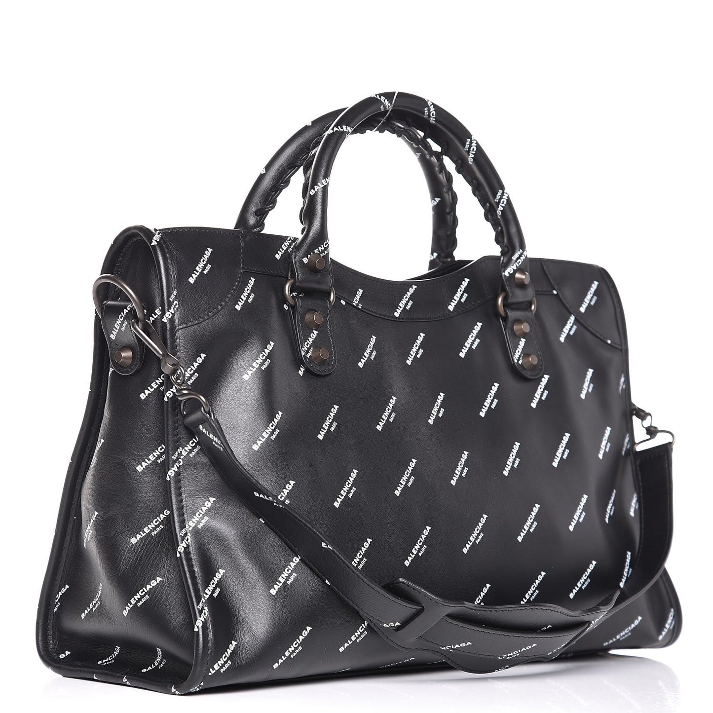 Veau Allover Logo Classic Hardware City Black White