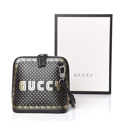 Gucci X SEGA Calfskin GUCCY Stars Mini Dome Shoulder Bag Black Gold 10 of 10