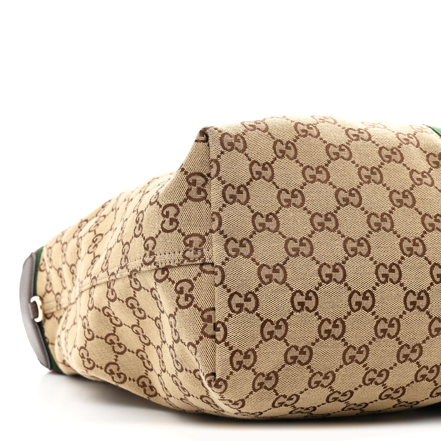 Gucci GG Monogram Web Large Giglio Tote Beige Brown 8 of 9