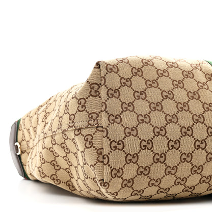 Gucci GG Monogram Web Large Giglio Tote Beige Brown 8 of 9