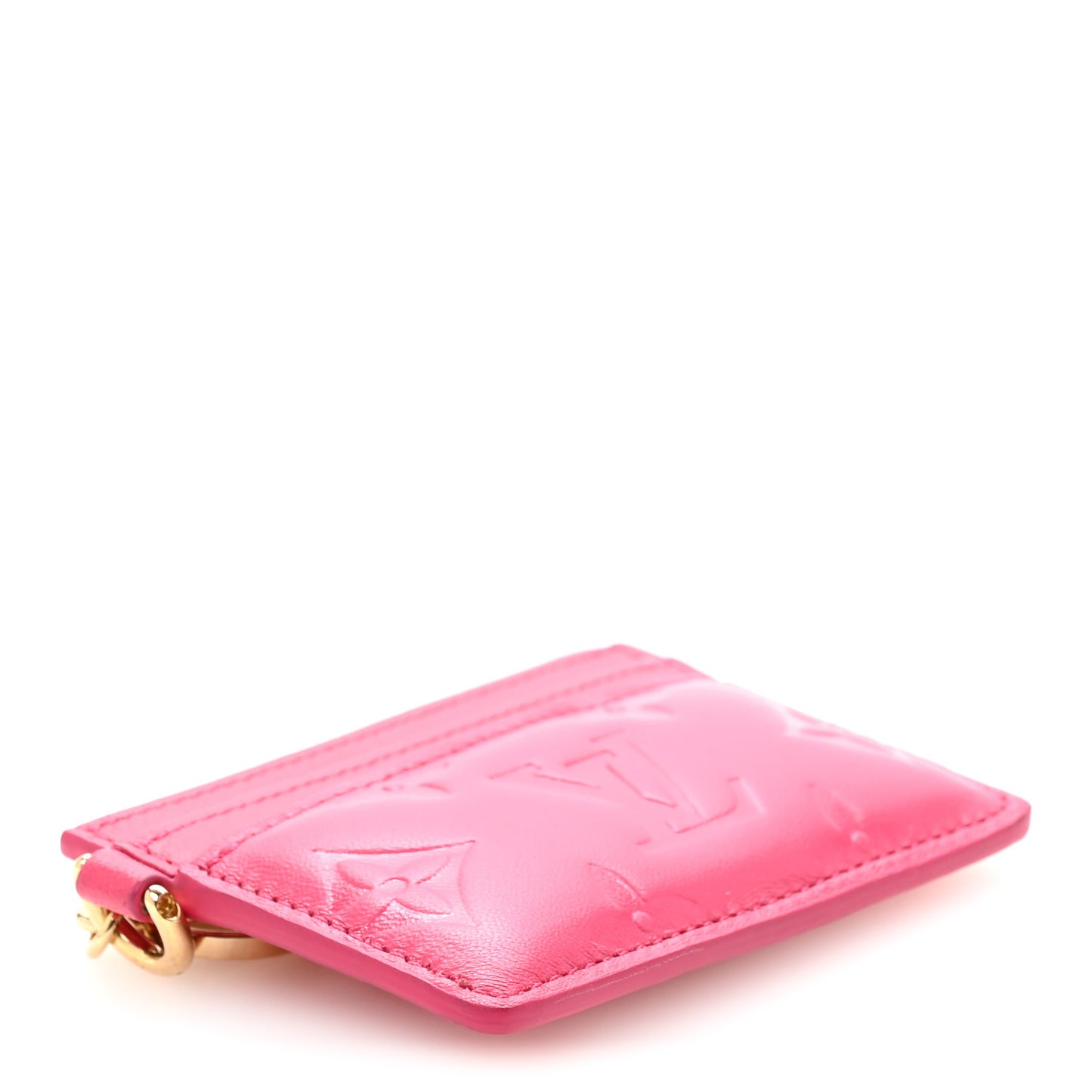 Lambskin Embossed Monogram Coussin Card Holder Bougainvillier