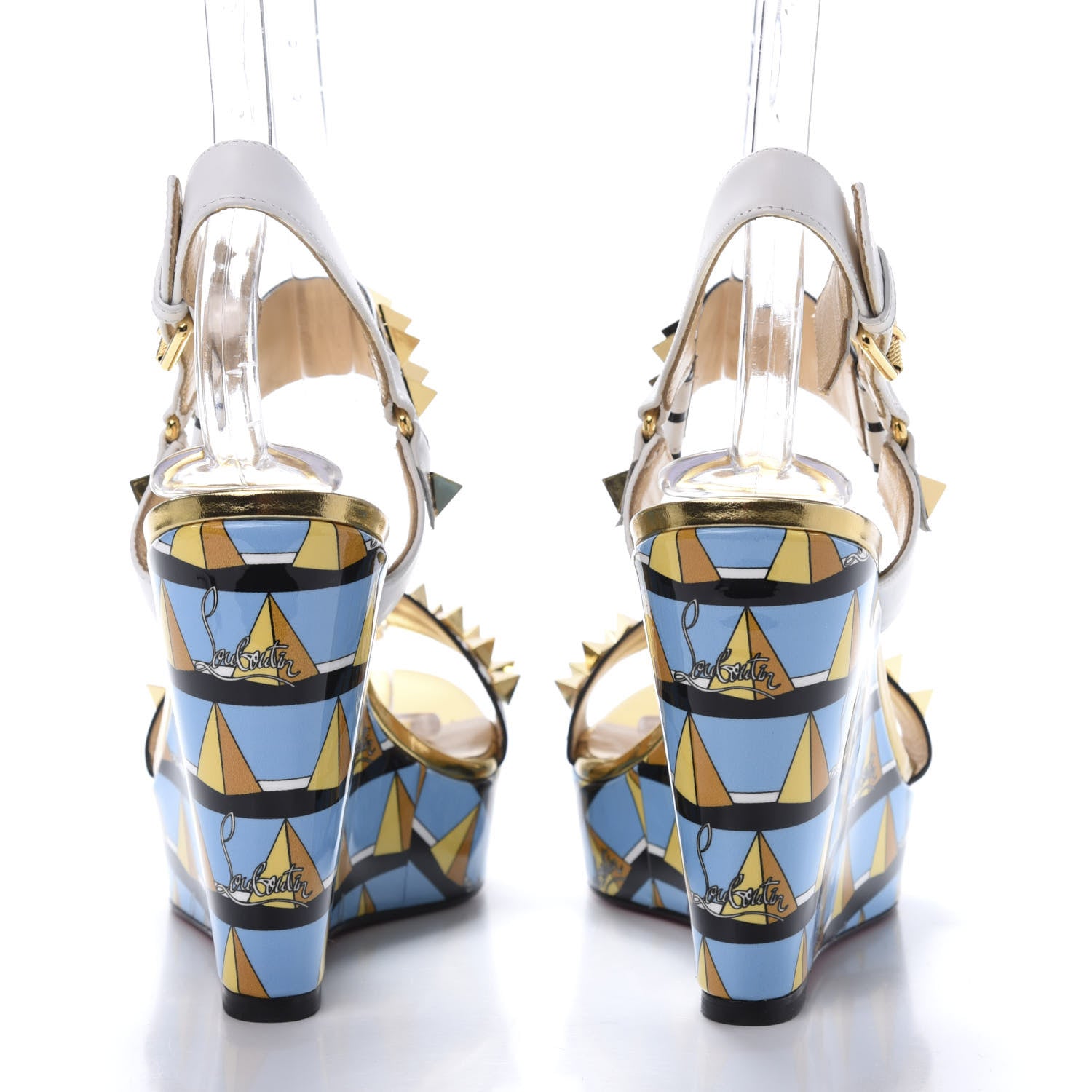 Christian Louboutin Studded Griotta 110 Wedges 37 Multicolor 4 of 8