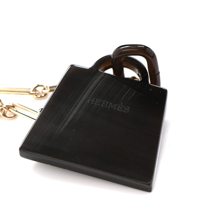 Hermes Permabrass Buffalo Horn Large Amulette Kelly Pendant Necklace 8 of 8