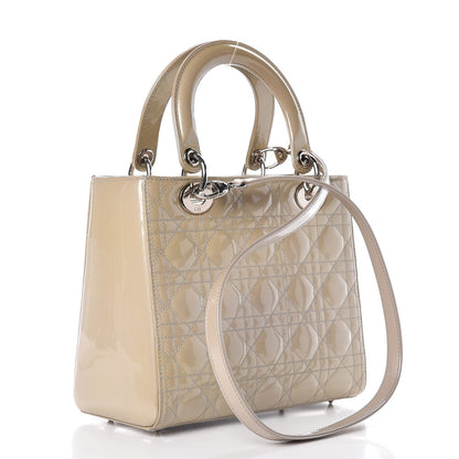 Christian Dior Patent Cannage Medium Lady Dior Grey 3 of 14