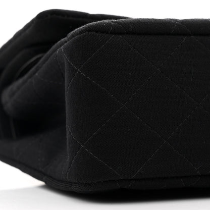 Chanel Jersey Quilted Medium Double Flap Black 9 of 10