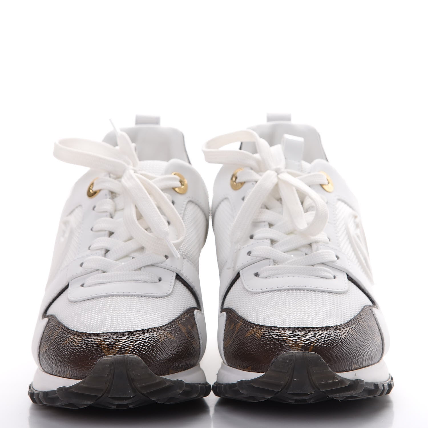 Louis Vuitton Calfskin Monogram Run Away Sneakers 36 White 2 of 8