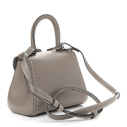 Delvaux Grained Rodeo Calfskin Surpique Mini Brillant Satchel Tourterelle Ivory 3 of 10