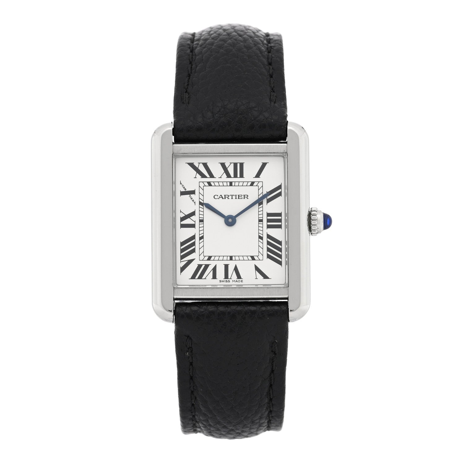 Cartier Stainless Steel Calfskin 24mm Tank Solo Quartz Watch 1 of 5