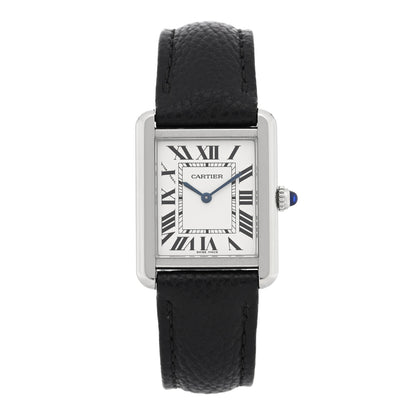 Cartier Stainless Steel Calfskin 24mm Tank Solo Quartz Watch 1 of 5