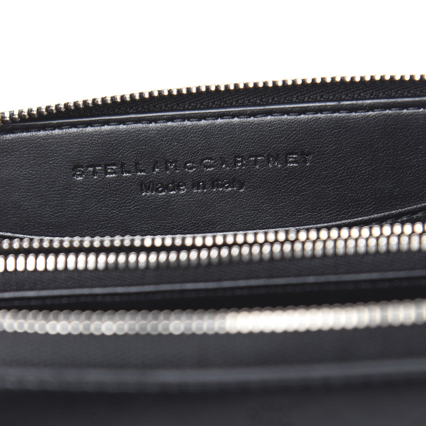 Eco Alter Nappa Perforated Logo Zip Wallet Black