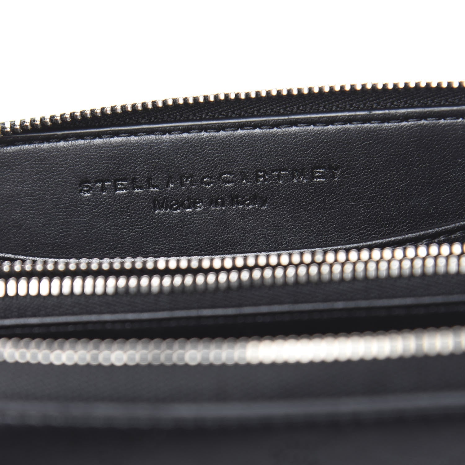 Stella McCartney Eco Alter Nappa Perforated Logo Zip Wallet Black 6 of 7