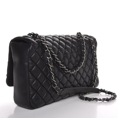Chanel Iridescent Calfskin Quilted Large New Bubble Flap Black 3 of 9