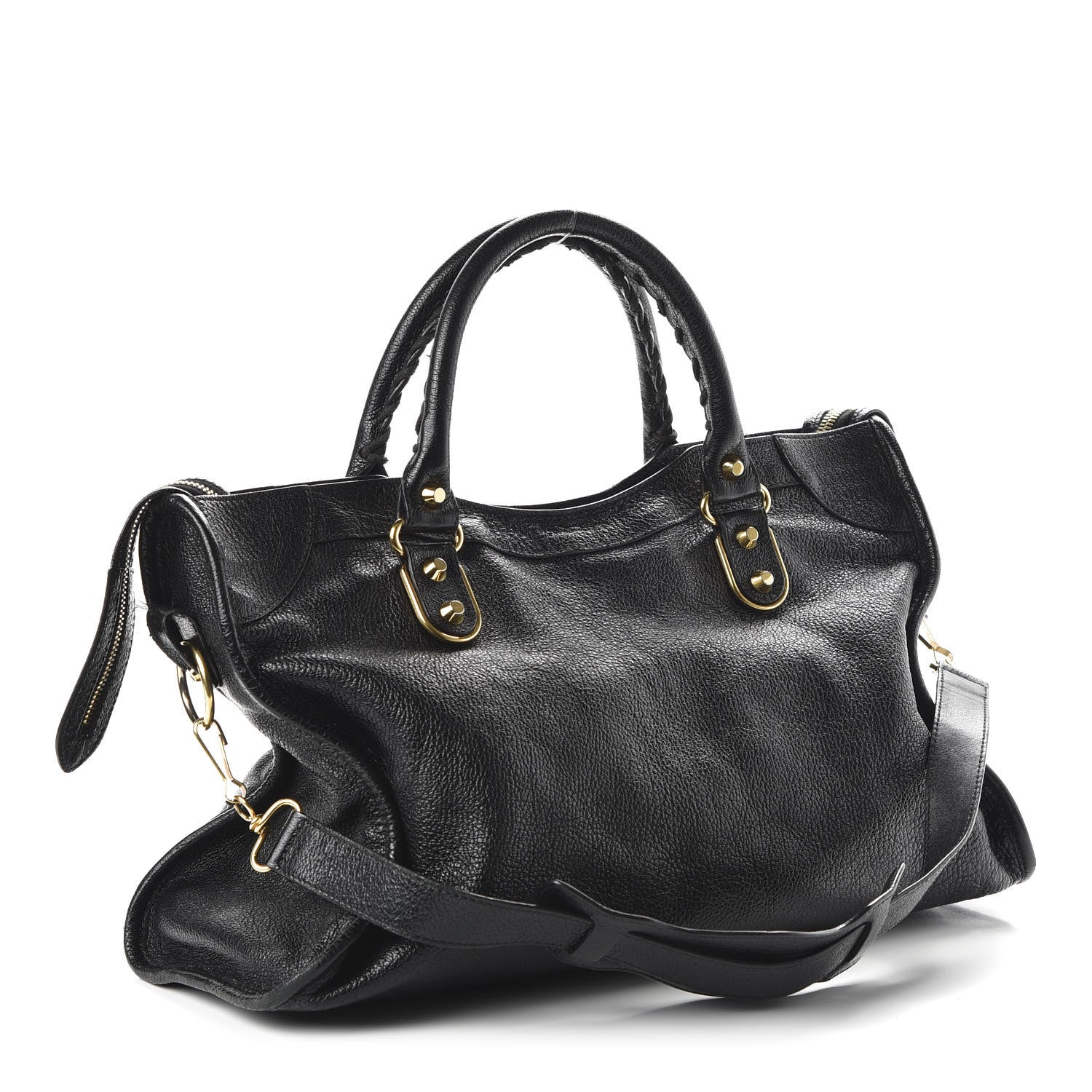 Balenciaga Chevre Gold Metallic Edge Hardware City Black 2 of 9