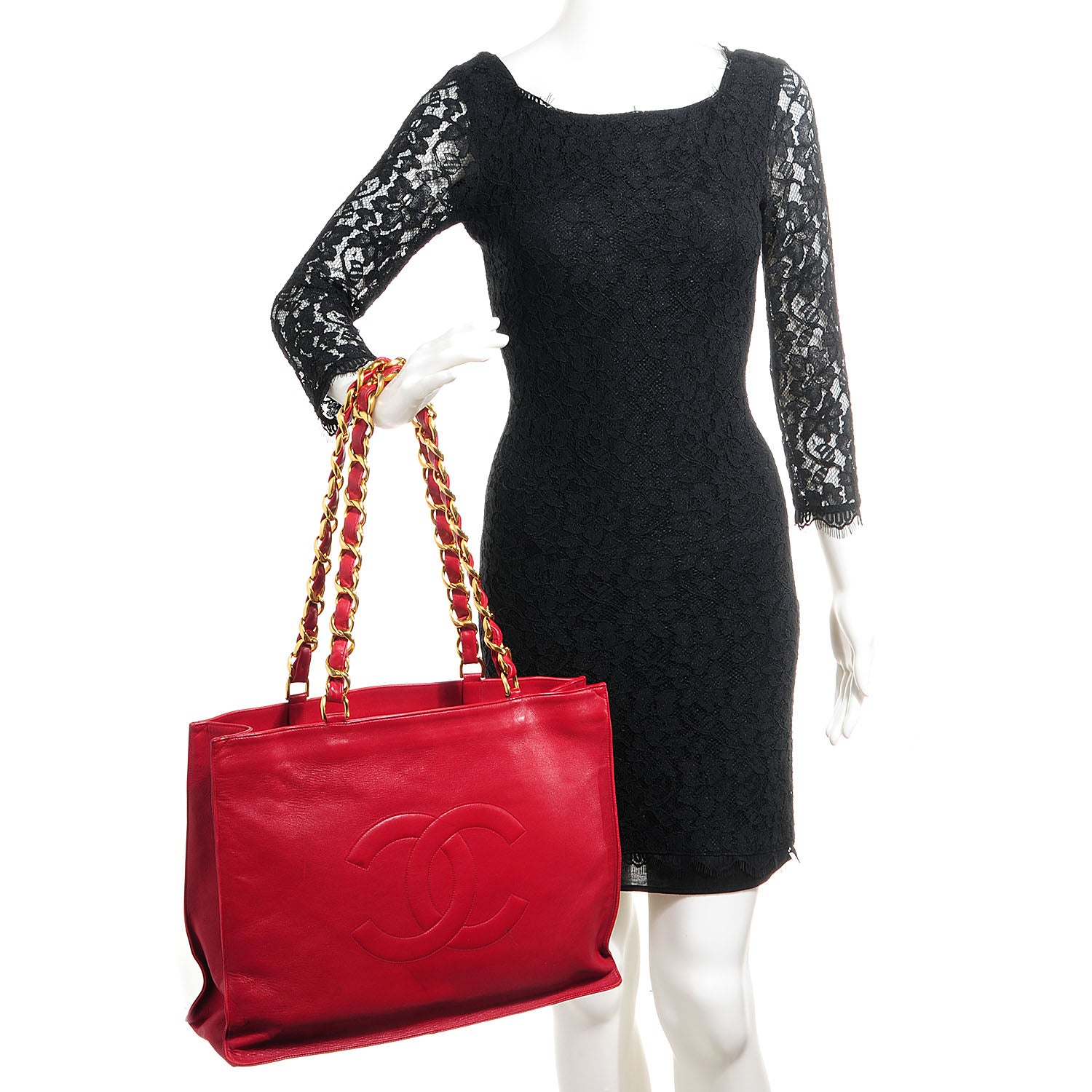 Chanel Lambskin CC Jumbo Shoulder Bag Red 2 of 8