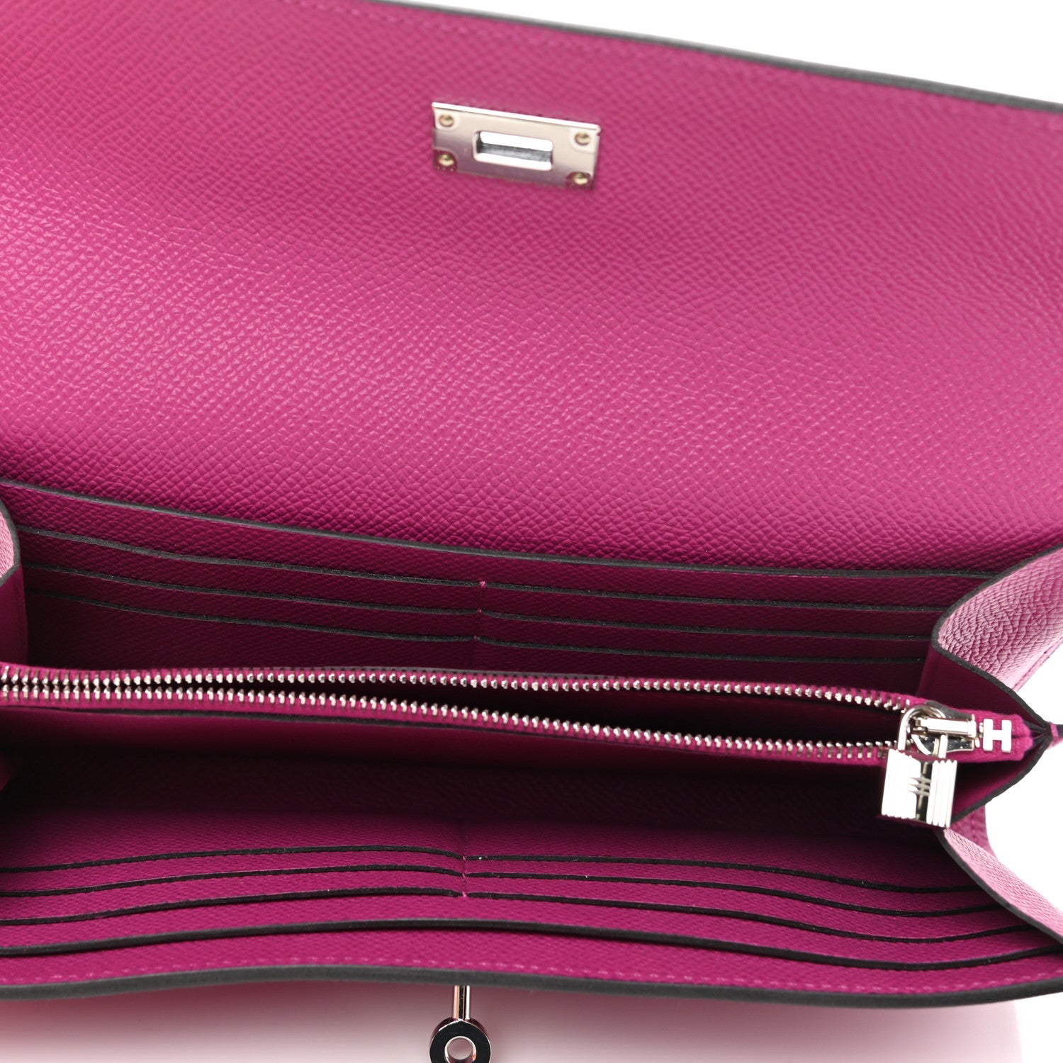 Hermes Epsom Kelly Longue Wallet Rose Pourpre 5 of 8