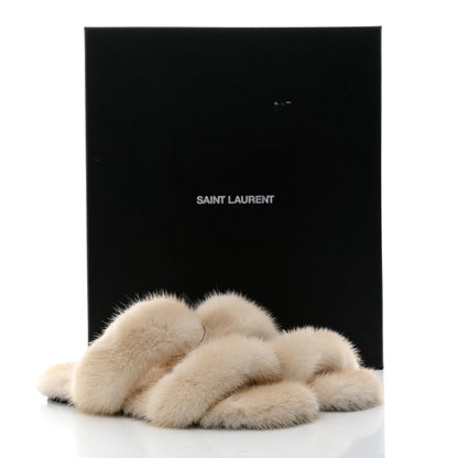 Saint Laurent Mink Bleach Slides 39 White 8 of 8