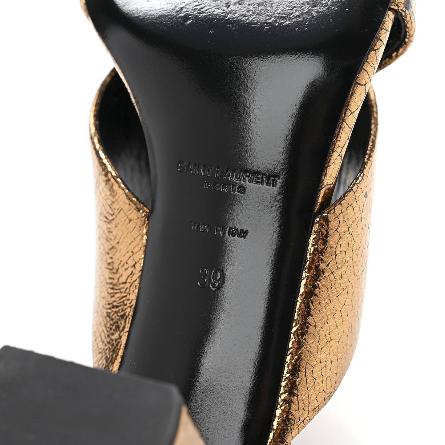 Metallic Supercrack Calfskin LouLou 95 Mule Sandals 39 Chestnut