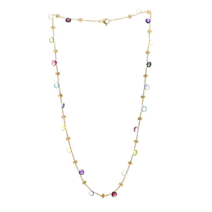 Marco Bicego 18K Yellow Gold Multi Gemstone Paradise Station Necklace 3 of 5
