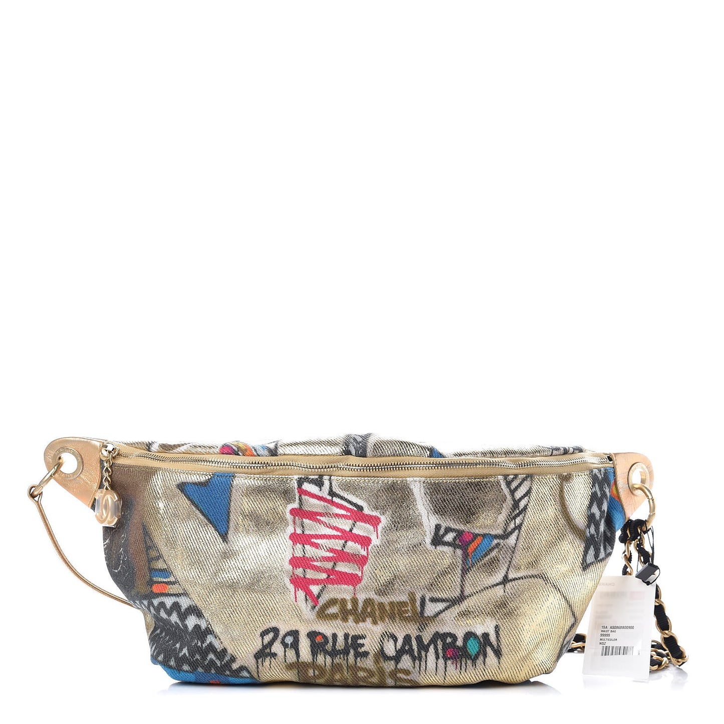Graffiti Printed Canvas Street Spirit Waist Belt Bag Multicolor