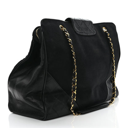 Chanel Canvas Lambskin Quilted Shopper Tote Black 2 of 9
