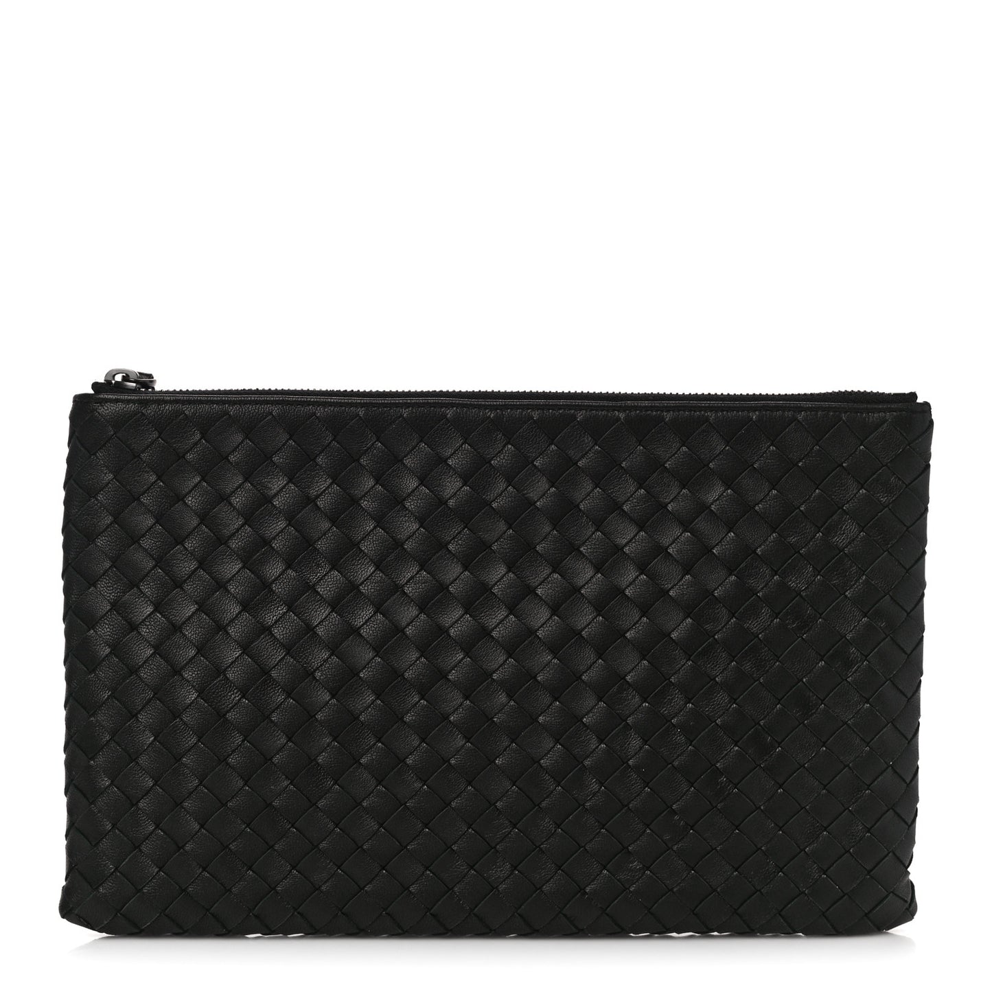 Nappa Intrecciato Medium Zip Pouch Black