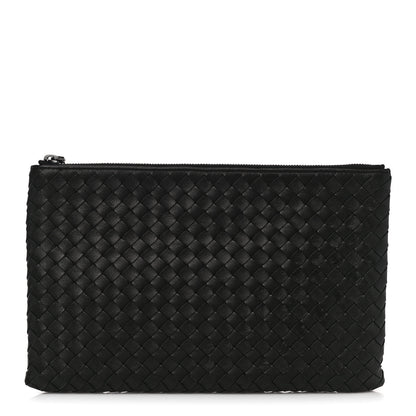 Bottega Veneta Nappa Intrecciato Medium Zip Pouch Black 1 of 11