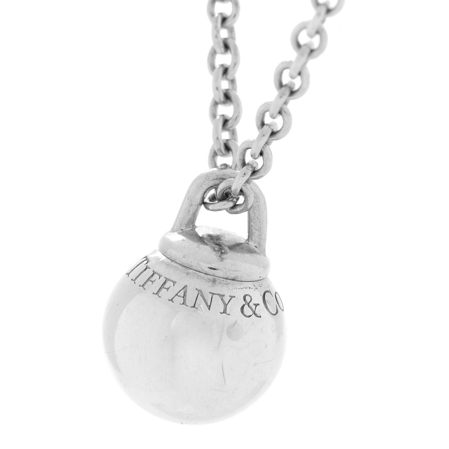 Tiffany Sterling Silver 8mm HardWear Ball Pendant Necklace 5 of 9