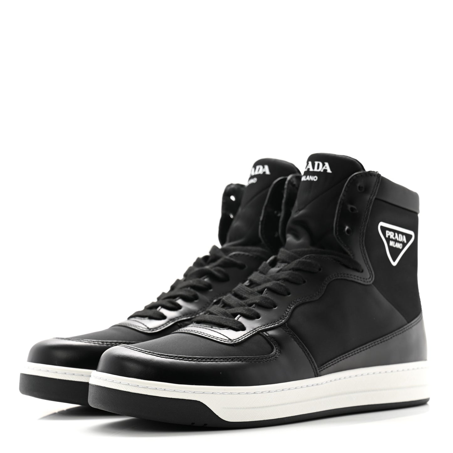 Spazzolato Rois Re-Nylon Triangle Logo Womens High Top Sneakers 39 Black