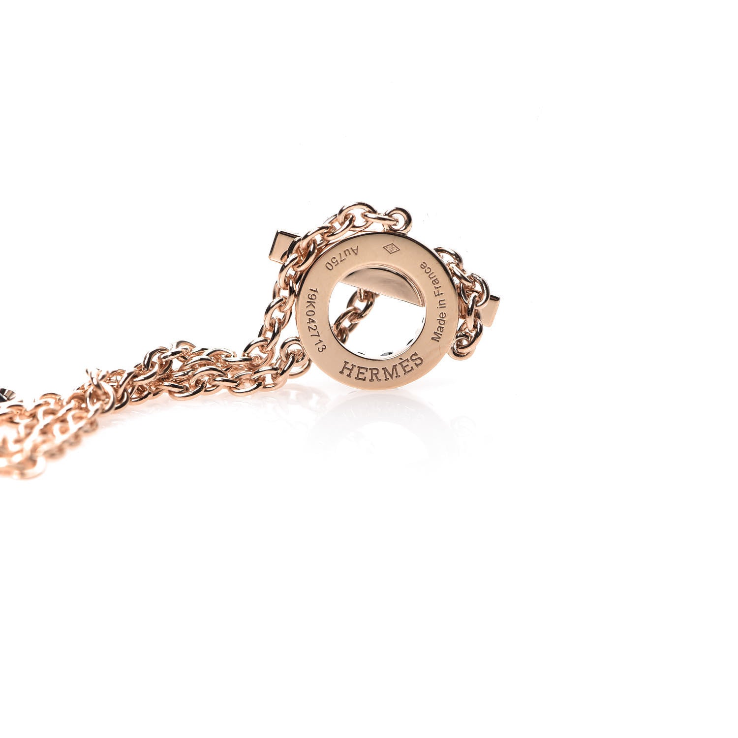 Hermes 18K Rose Gold Black Spinel Finesse Lariat Necklace 4 of 5
