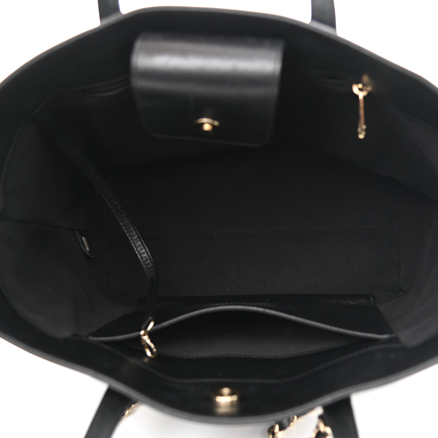 Chanel Calfskin Stitched Shopping Tote Black 5 of 8