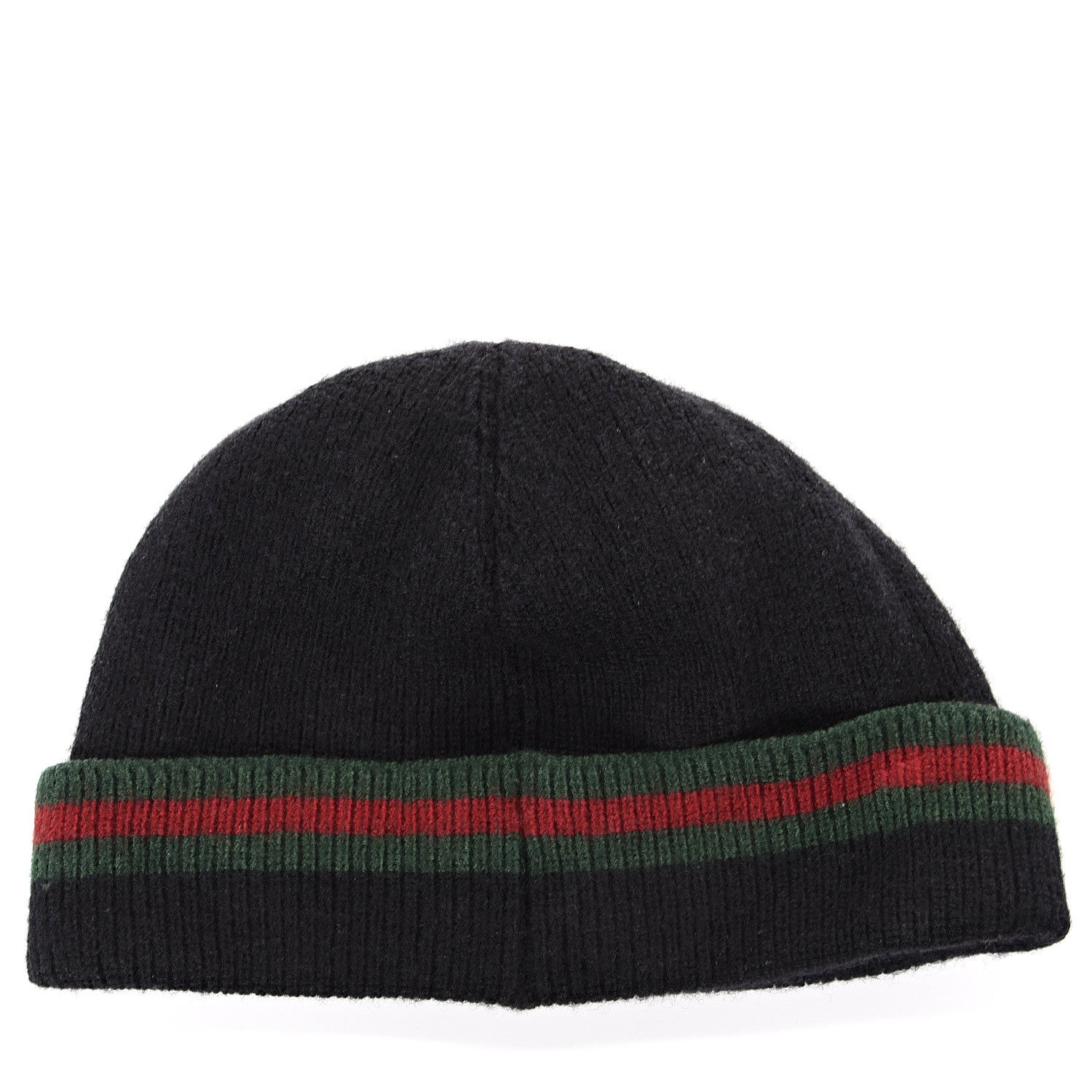 Gucci Wool Silk Web Beanie Hat L Black 2 of 4