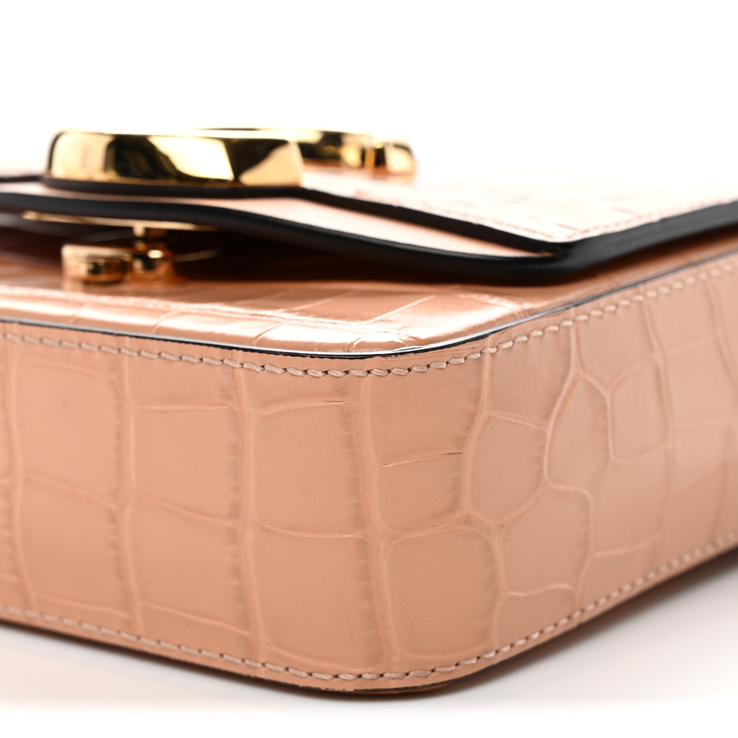 Chloe Calfskin Crocodile Embossed Mini C Double Carry Milky Orange 10 of 10