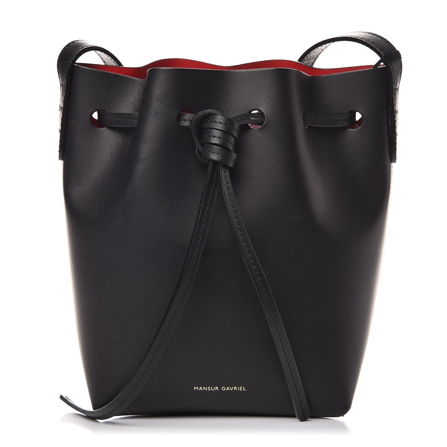 Calfskin Mini Mini Bucket Bag Black Flamma
