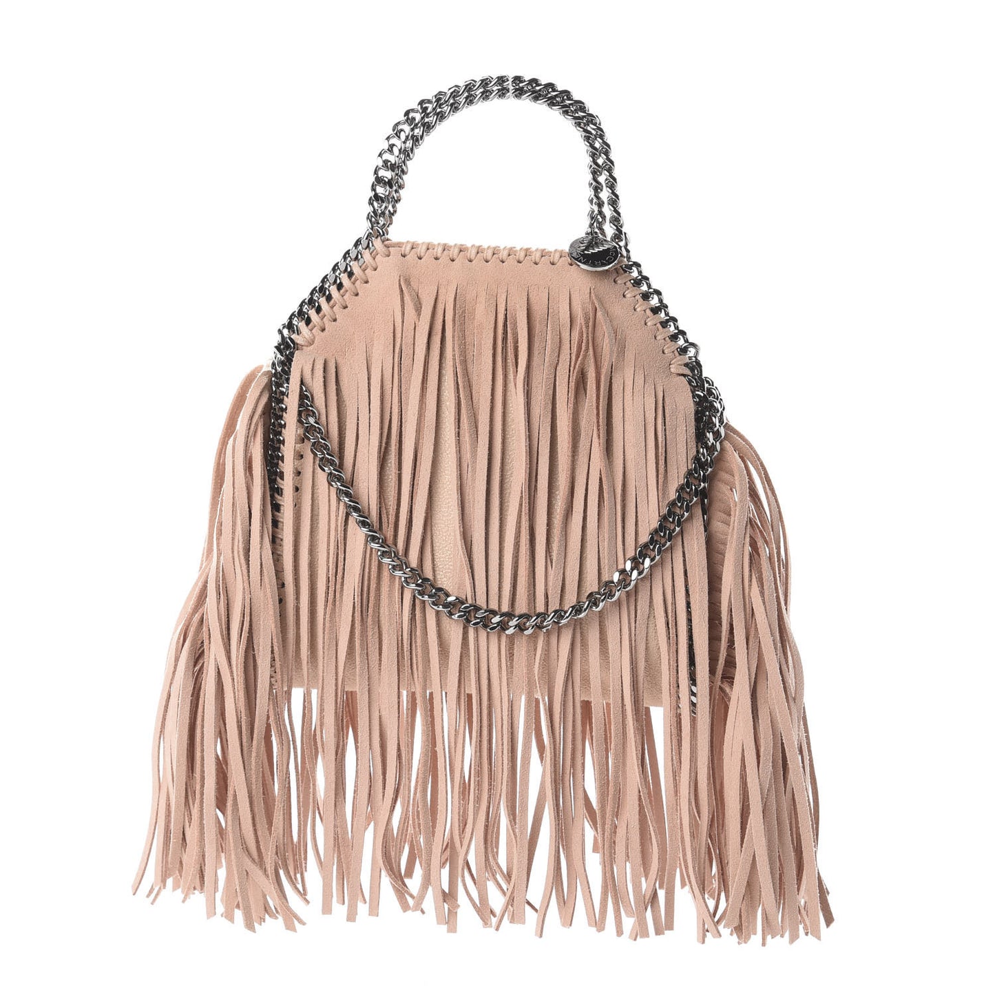 Shaggy Deer Fringe Tiny Falabella Tote Powder